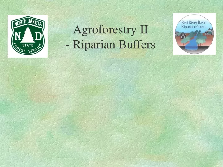 agroforestry ii riparian buffers