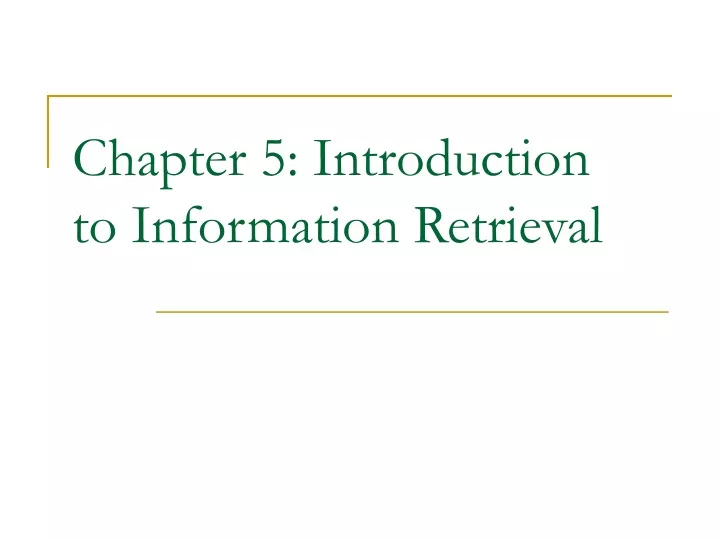 chapter 5 introduction to information retrieval