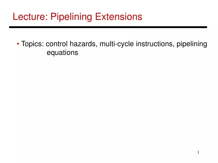 lecture pipelining extensions