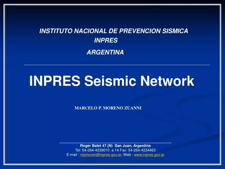 instituto nacional de prevencion sismica