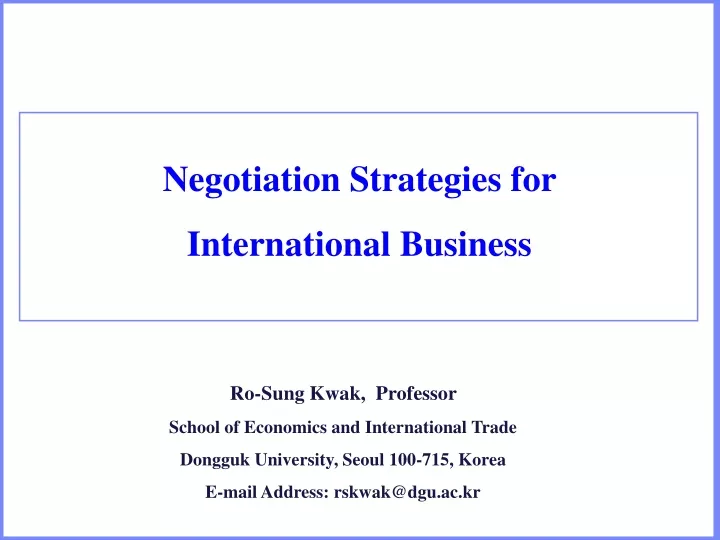 negotiation strategies for international business