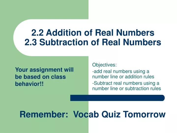 2 2 addition of real numbers 2 3 subtraction of real numbers