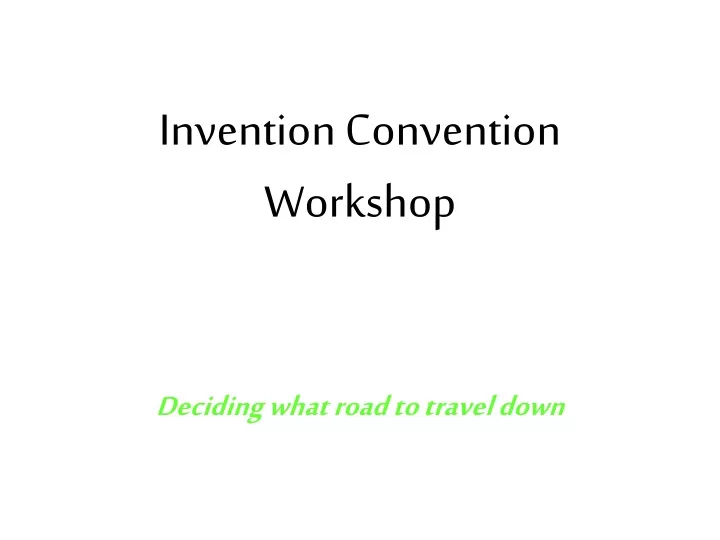 invention convention workshop