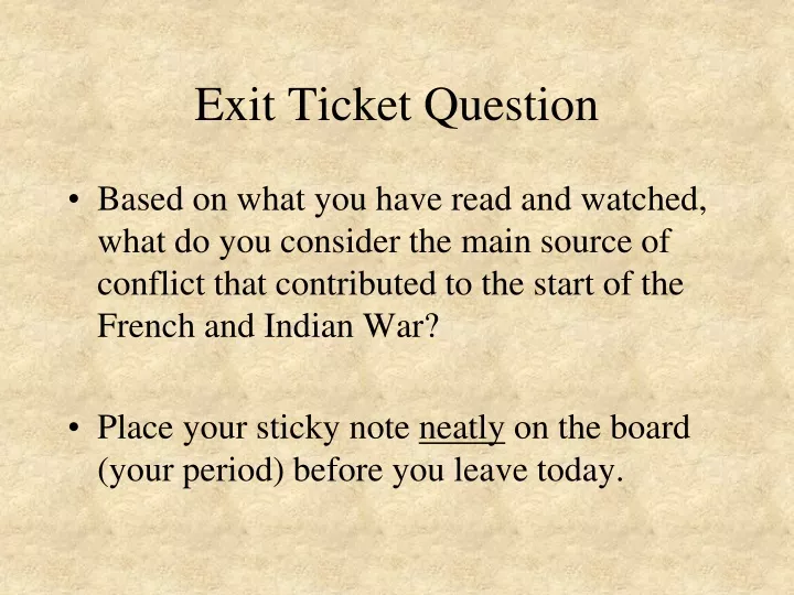 exit ticket question