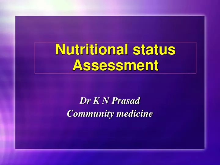 nutritional status assessment
