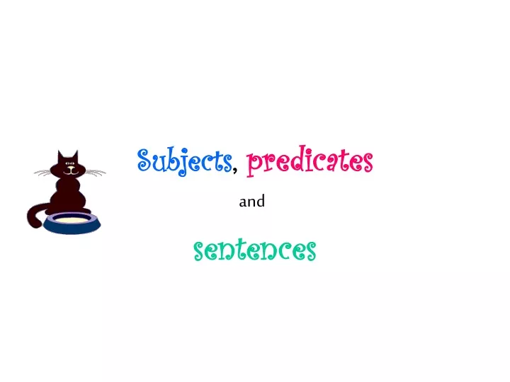 subjects predicates