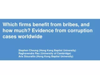 Which firms benefit from bribes, and how much? Evidence from corruption cases worldwide