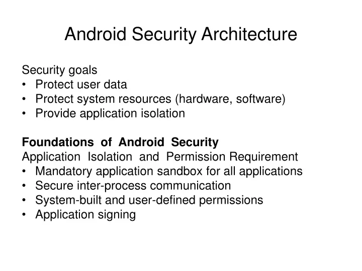 android security architecture