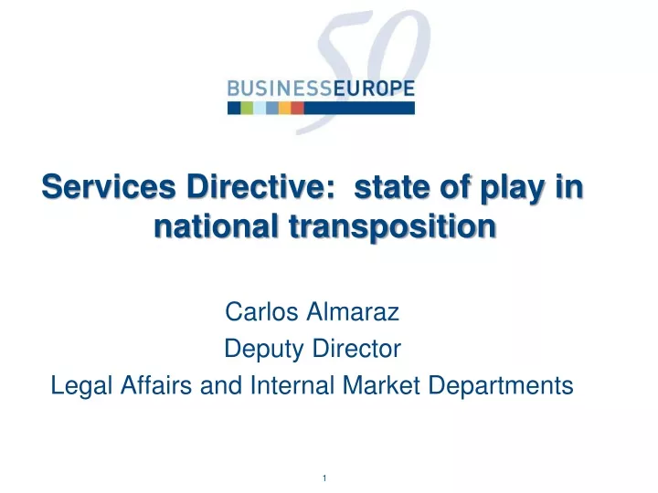 services directive state of play in national