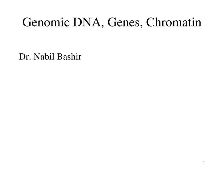genomic dna genes chromatin