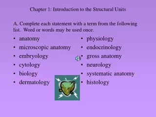 Chapter 1: Introduction to the Structural Units