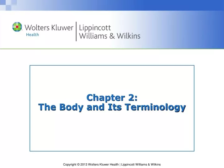 chapter 2 the body and its terminology