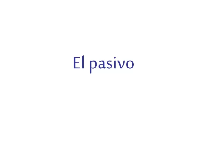 el pasivo