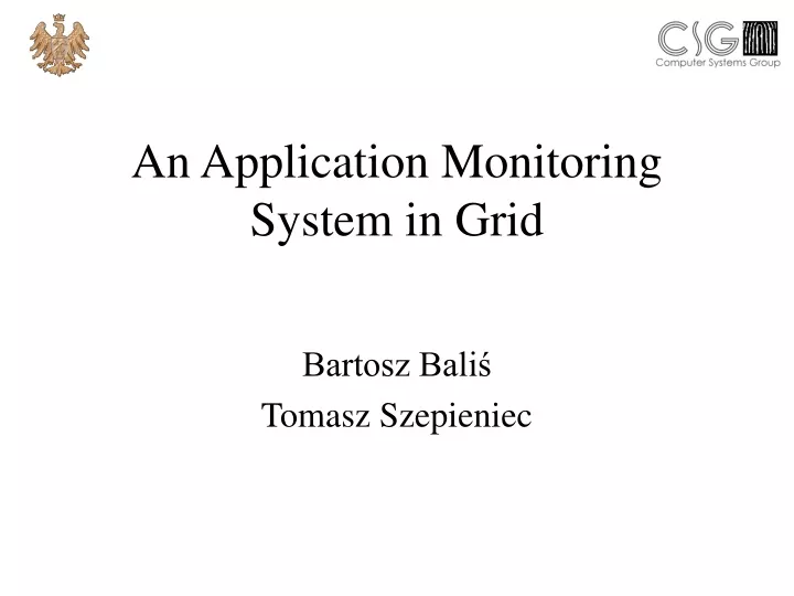 an application monitoring system in grid