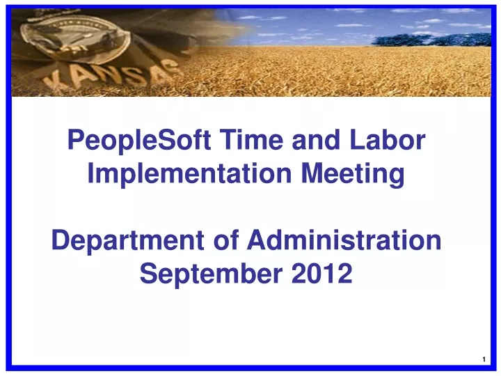 peoplesoft time and labor implementation meeting