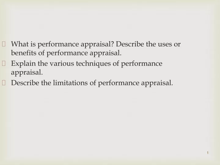 what is performance appraisal describe the uses