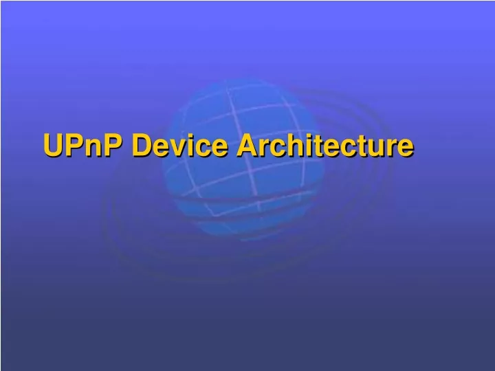 upnp device architecture