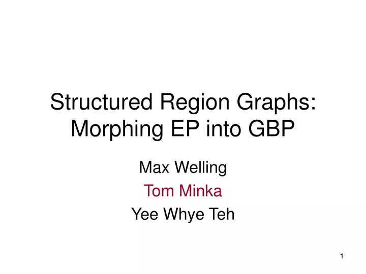 structured region graphs morphing ep into gbp