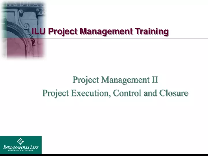 ilu project management training
