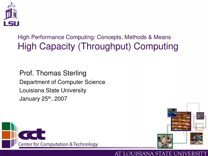 high performance computing concepts methods means high capacity throughput computing