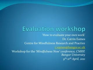 Evaluation workshop