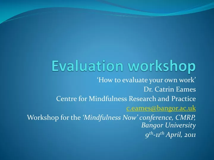 evaluation workshop