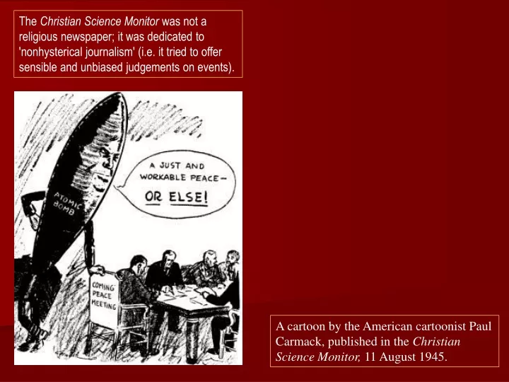 the christian science monitor was not a religious