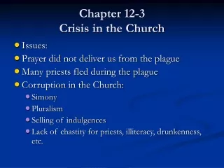 Chapter 12-3 Crisis in the Church