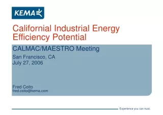 Californial Industrial Energy Efficiency Potential