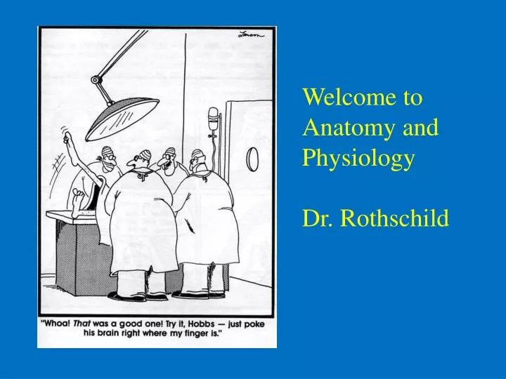 welcome to anatomy and physiology dr rothschild