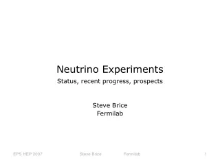 Neutrino Experiments
