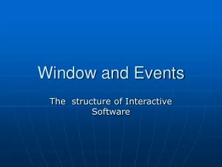 Window and Events