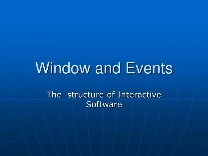 window and events