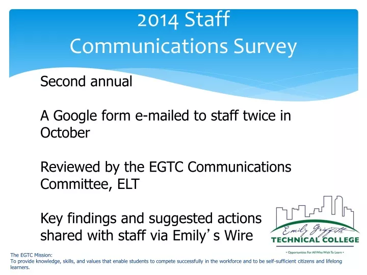 2014 staff communications survey