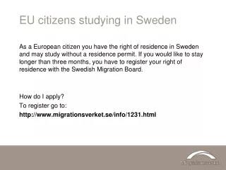 EU citizens studying in Sweden