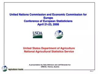 United States Department of Agriculture National Agricultural Statistics Service