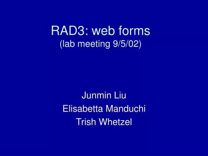 rad3 web forms lab meeting 9 5 02