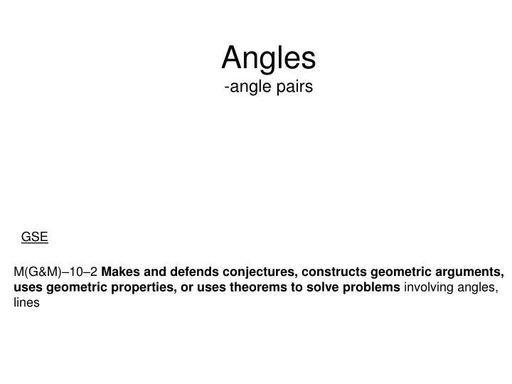 angles angle pairs