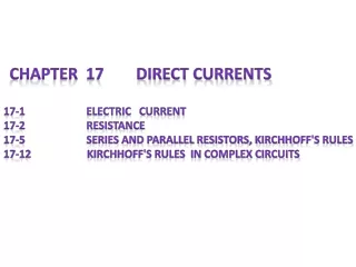17-1                       Electric   current 17-2                       Resistance