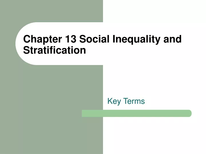 chapter 13 social inequality and stratification