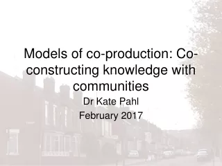 Models of co-production: Co-constructing knowledge with communities