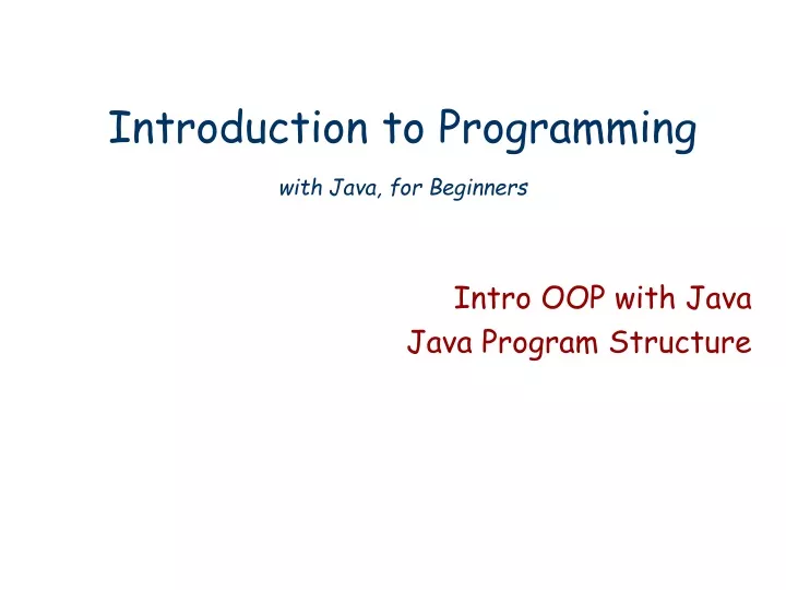 introduction to programming with java for beginners