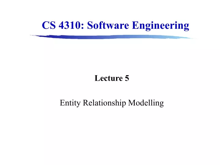 lecture 5 entity relationship modelling