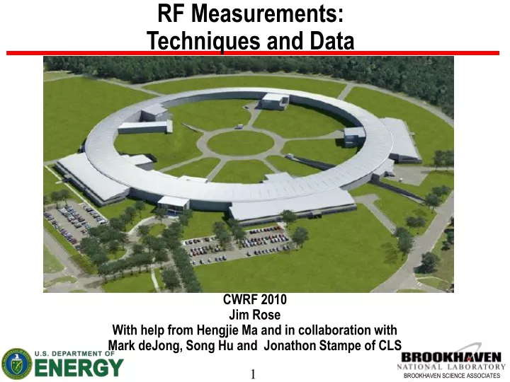 rf measurements techniques and data