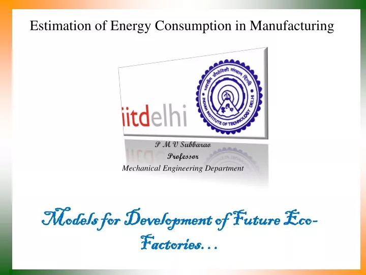 estimation of energy consumption in manufacturing