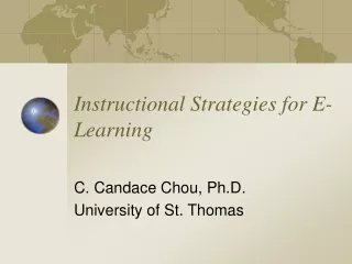 Instructional Strategies for E-Learning
