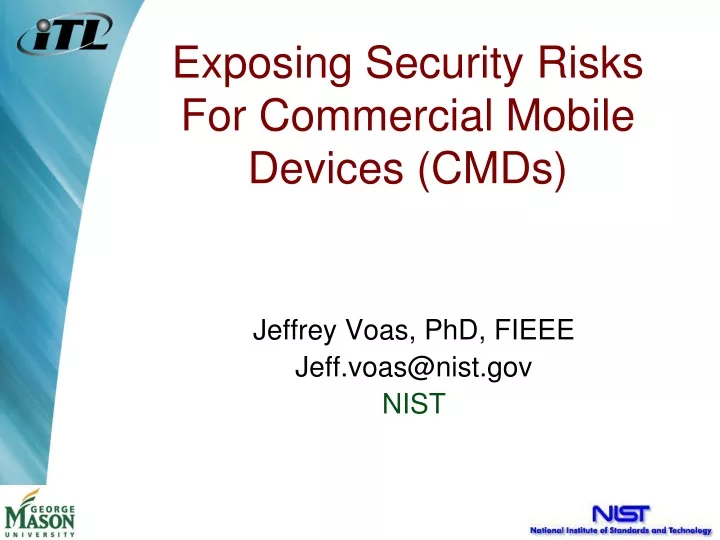 exposing security risks for commercial mobile devices cmds