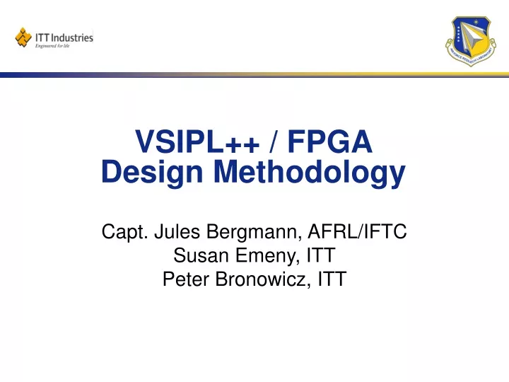 vsipl fpga design methodology