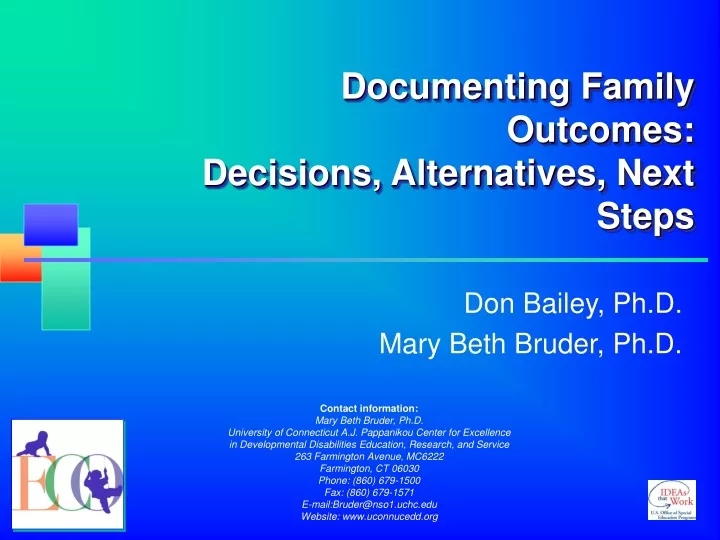 documenting family outcomes decisions alternatives next steps