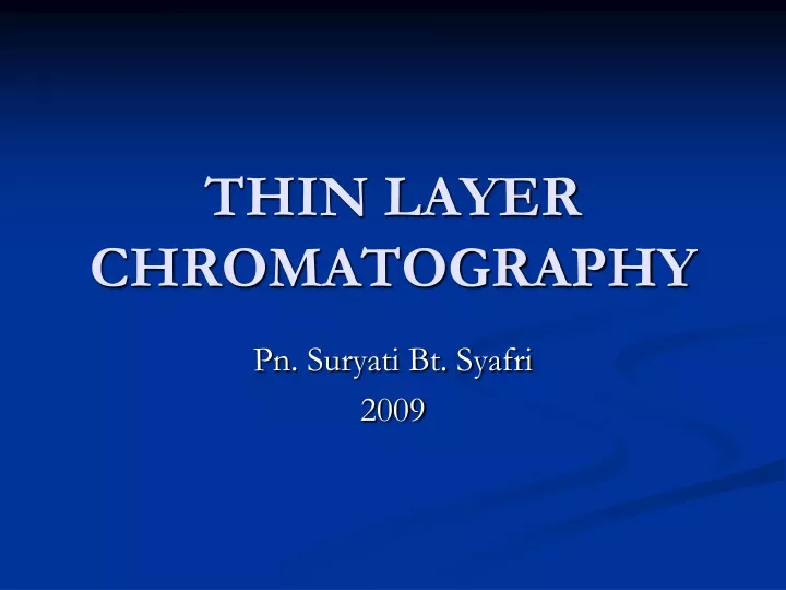 thin layer chromatography